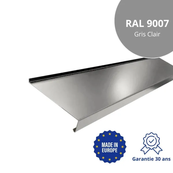 Appui de fenêtre avec rebord Gris Clair brillant - 1
