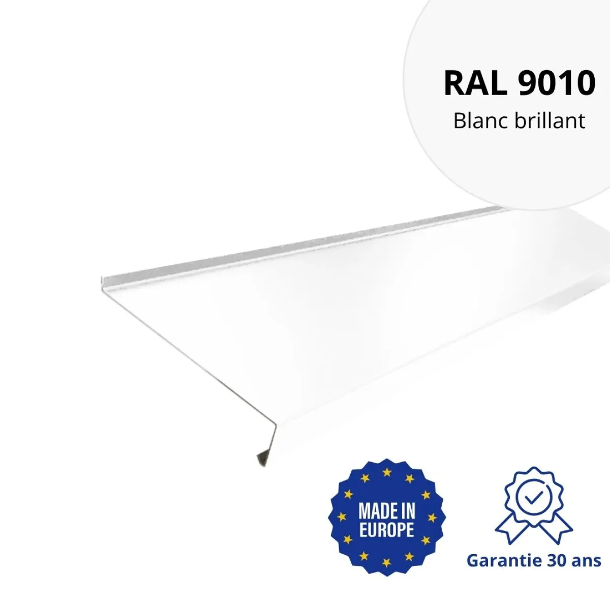 Appui de fenêtre avec rebord Blanc brillant