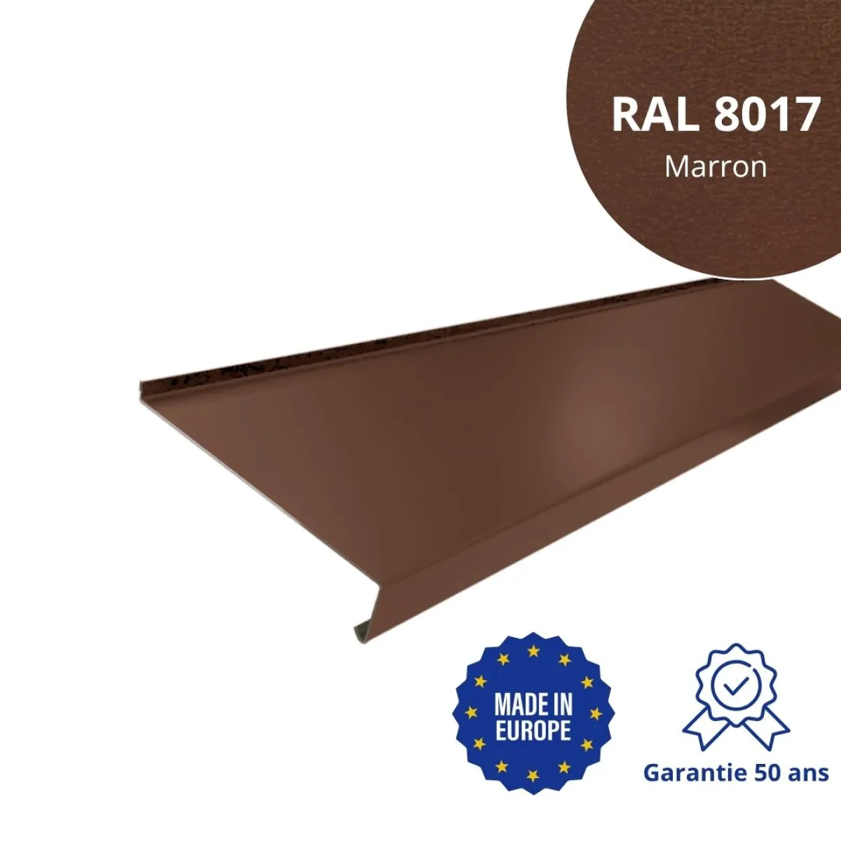 Appui de fenêtre avec rebord Marron mat