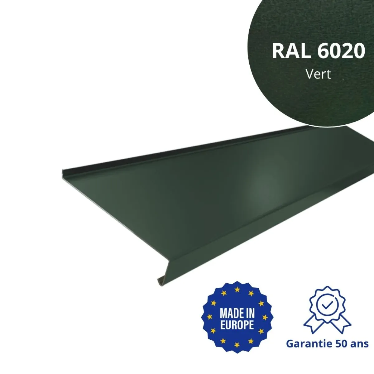 Appui de fenêtre avec rebord Vert mat
