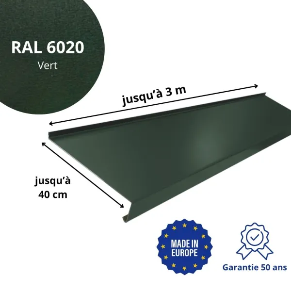 Appui de fenêtre avec rebord Vert mat - 2