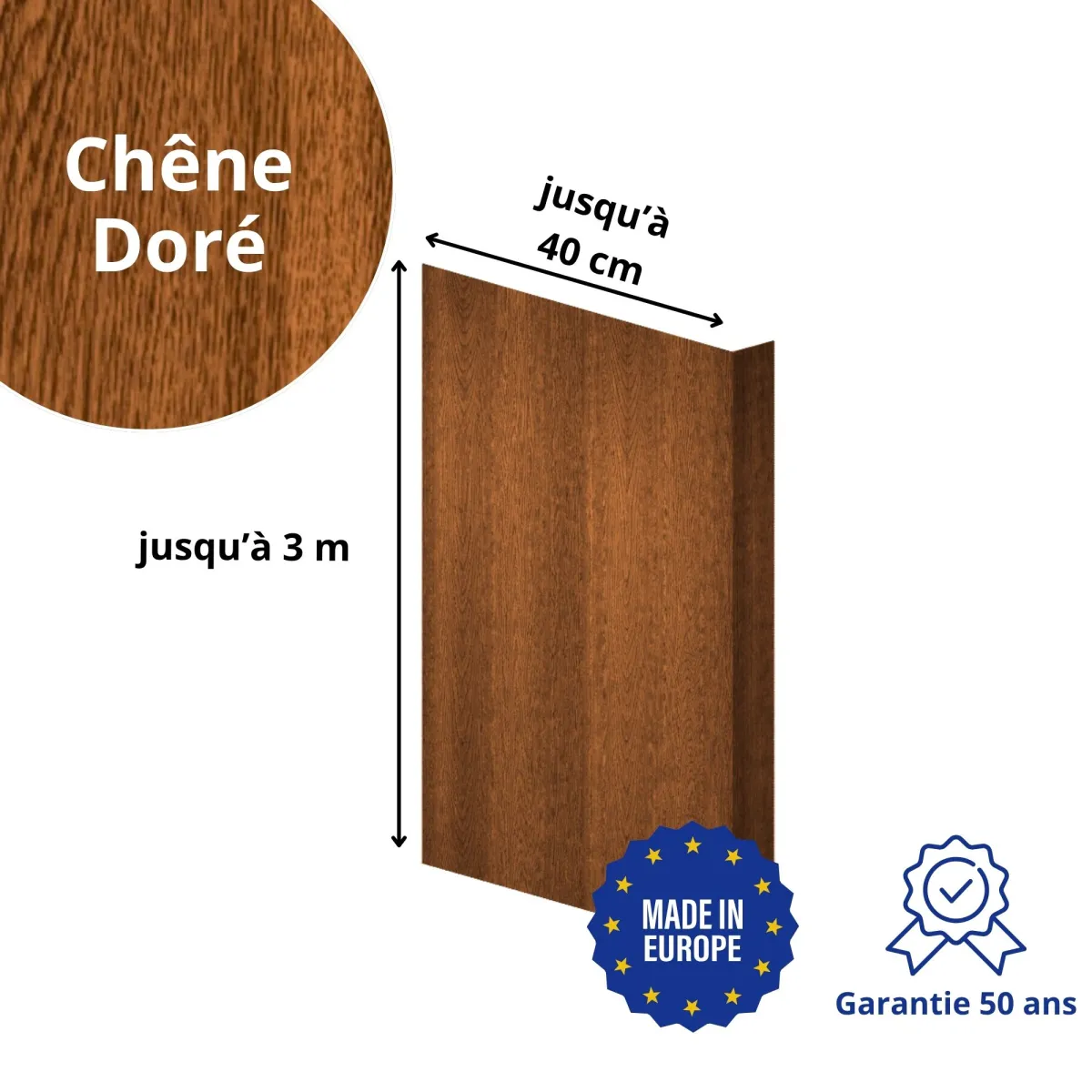 Habillage de tableau Chêne Doré 3D