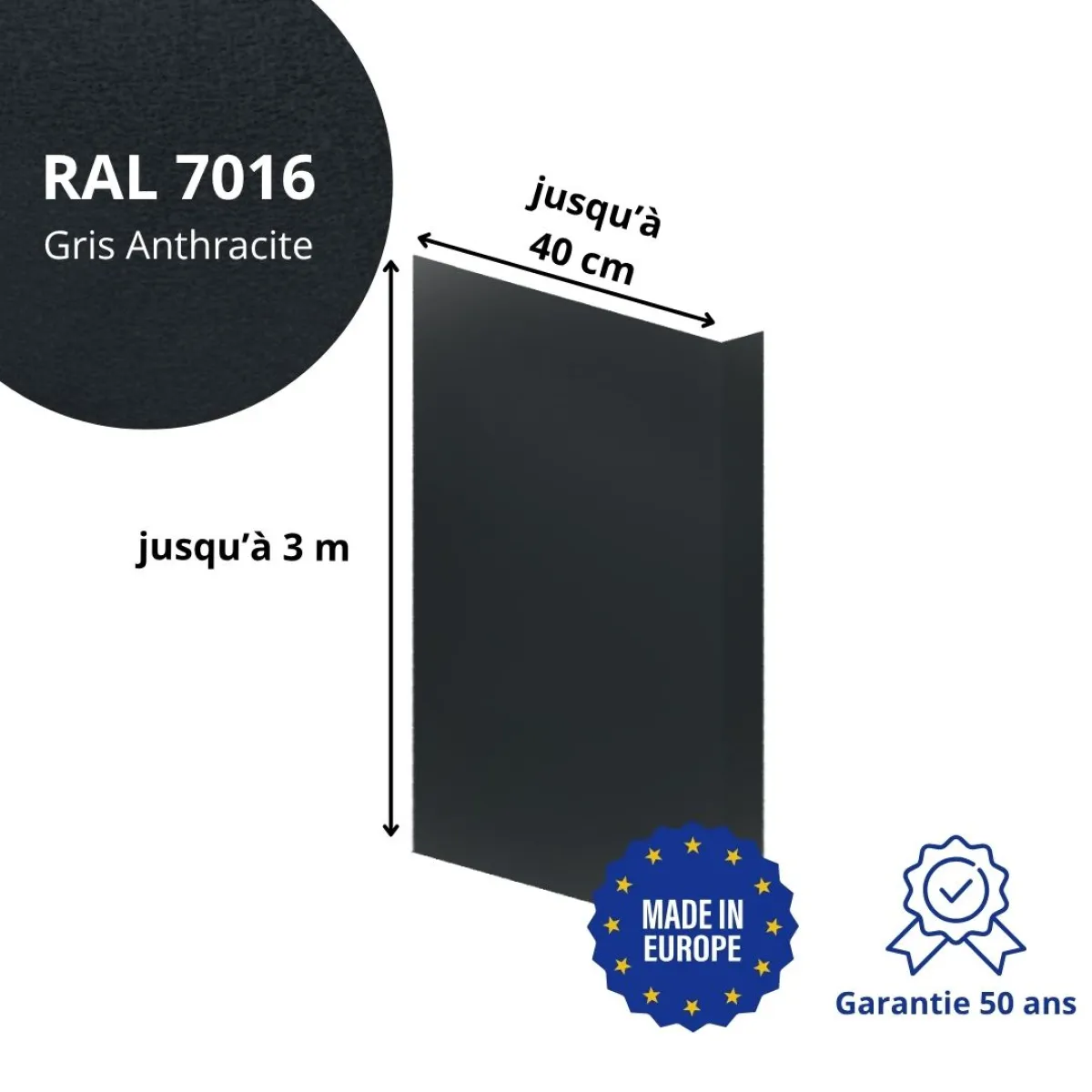 Habillage de tableau Gris Anthracite mat