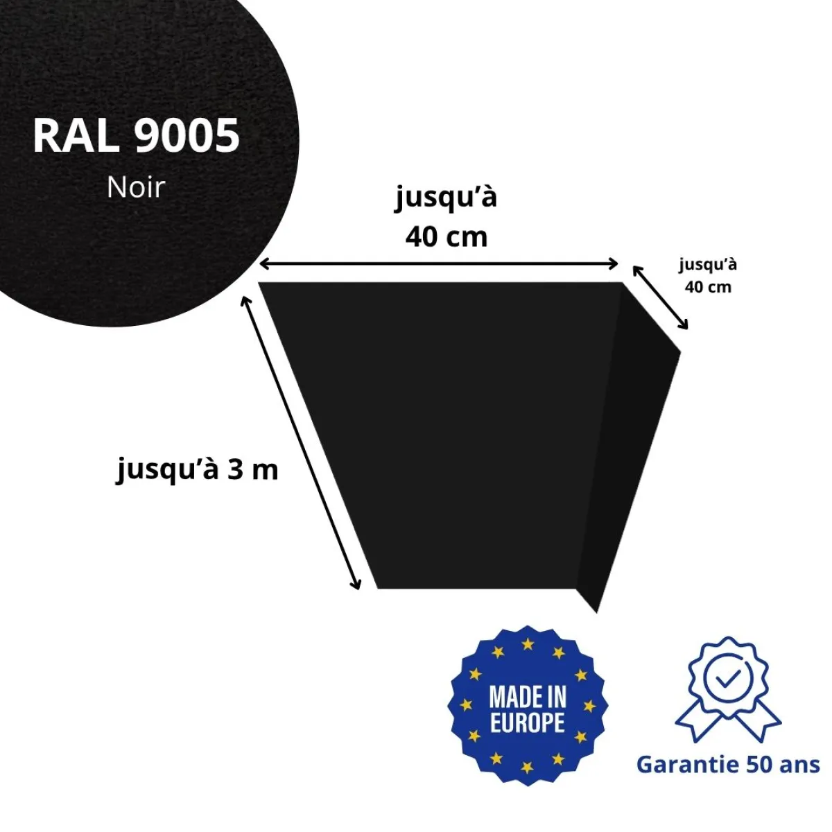 Habillage de linteau Noir mat