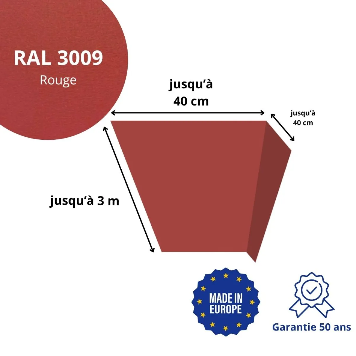 Habillage de linteau Rouge mat