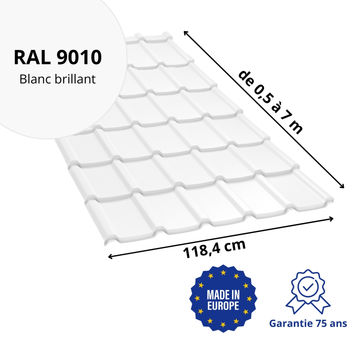 Tôle aluminium imitation tuile Allano Alu