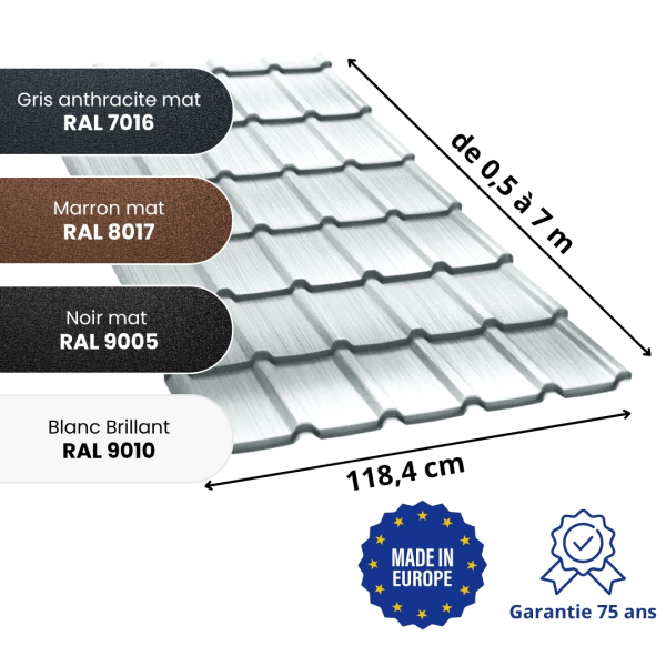 Tôle aluminium imitation tuile Allano Alu - 2