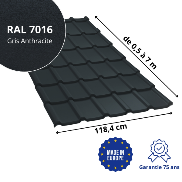 Tôle aluminium imitation tuile Allano Alu - 5