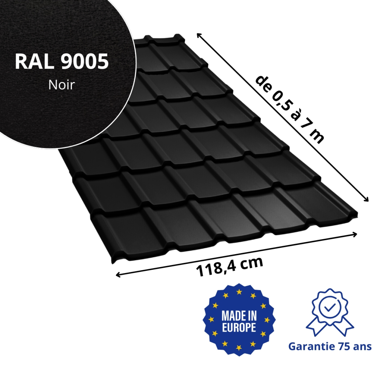 Tôle aluminium imitation tuile Allano Alu