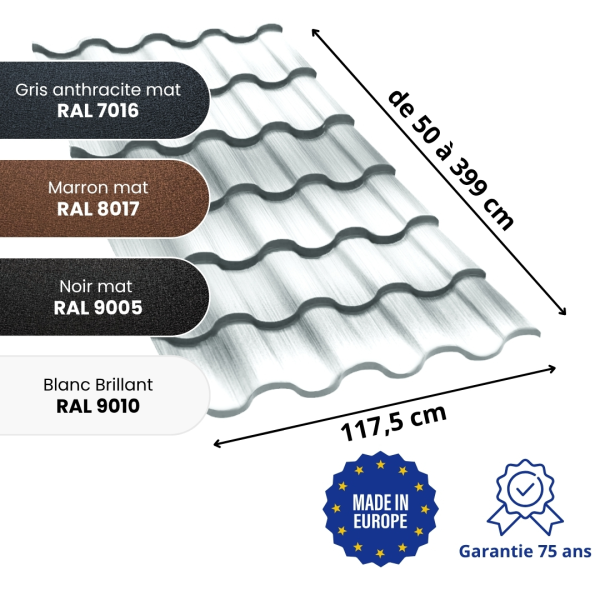 Tôle aluminium imitation tuile Centro Alu - 2