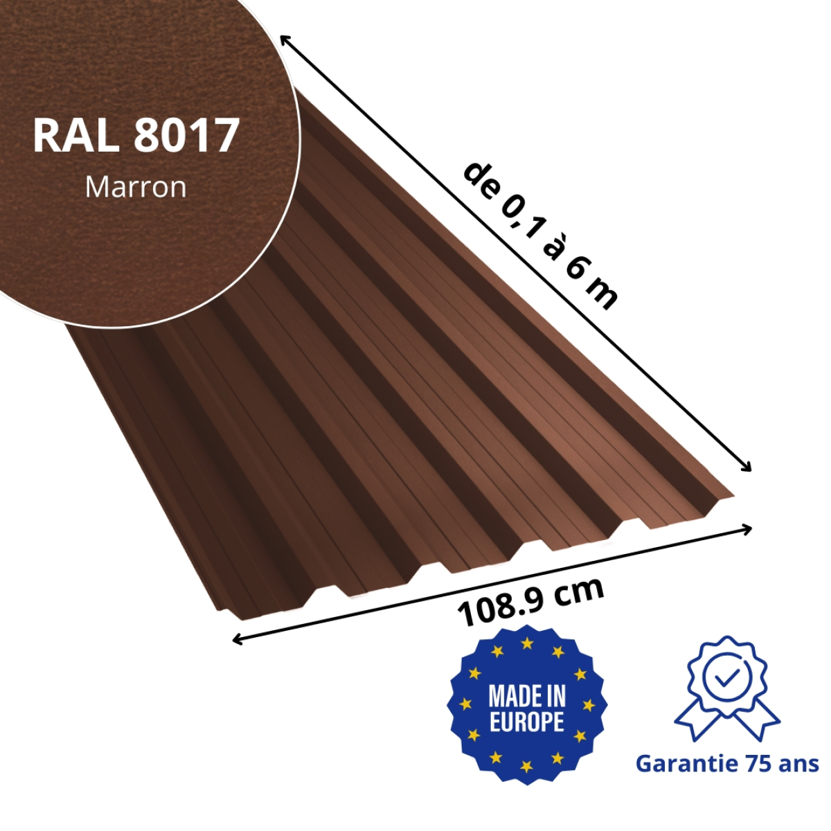 Tôle de toiture bac acier en aluminium Balta