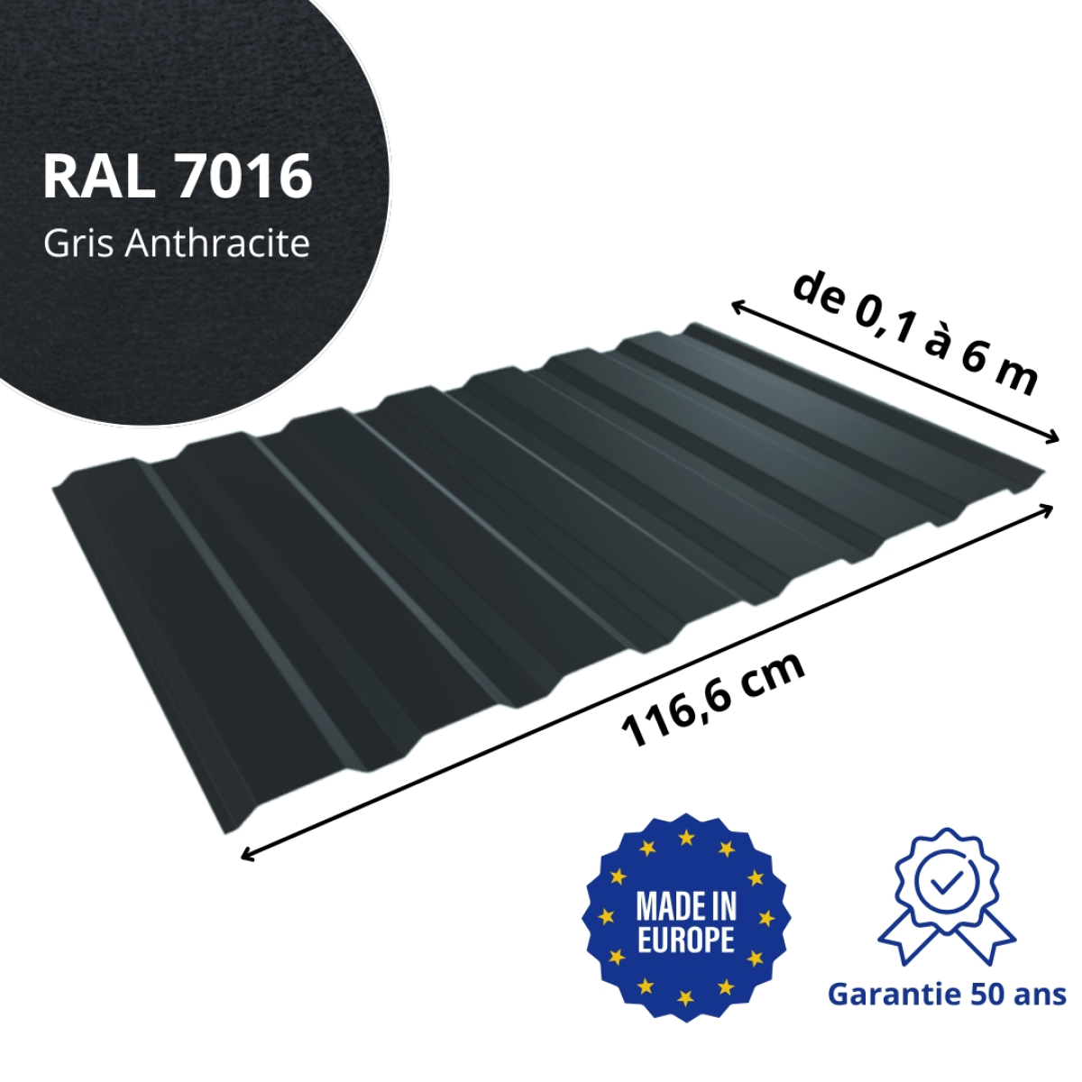 Tôle de bardage aluminium Vigo Alu