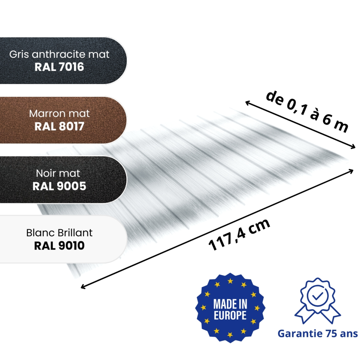 Tôle de bardage aluminium Plano Alu