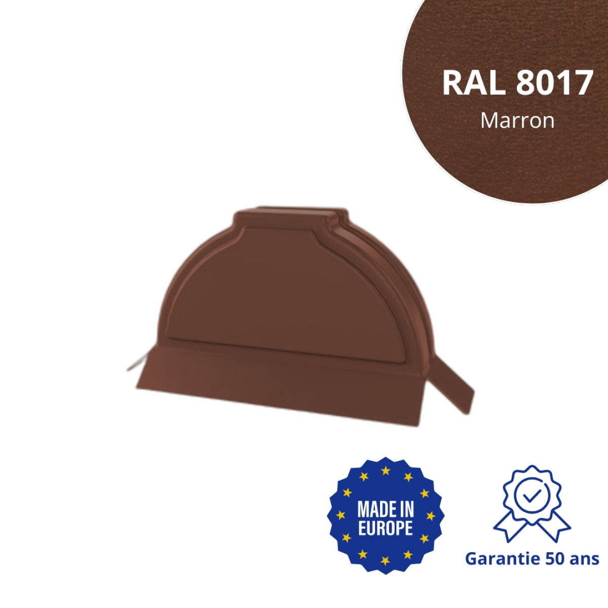 Embout de faitière demi-ronde