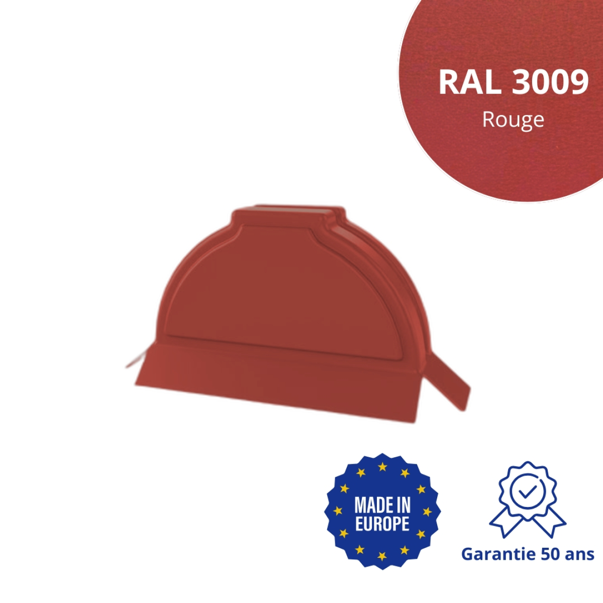 Embout de faitière demi-ronde