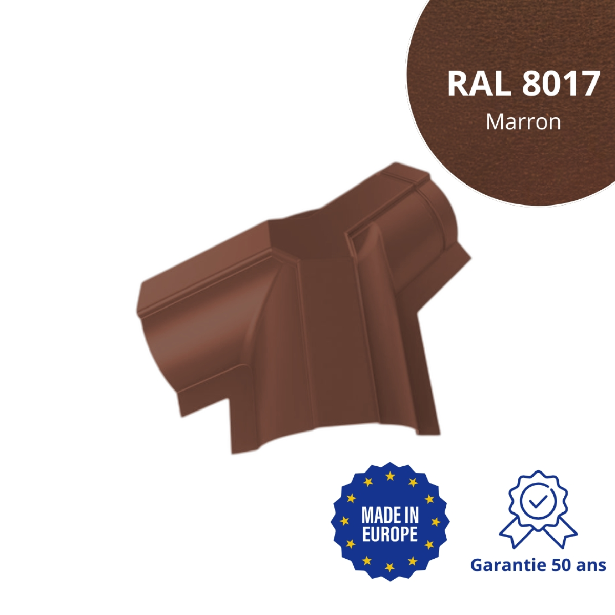 Jonction de faitière demi-ronde