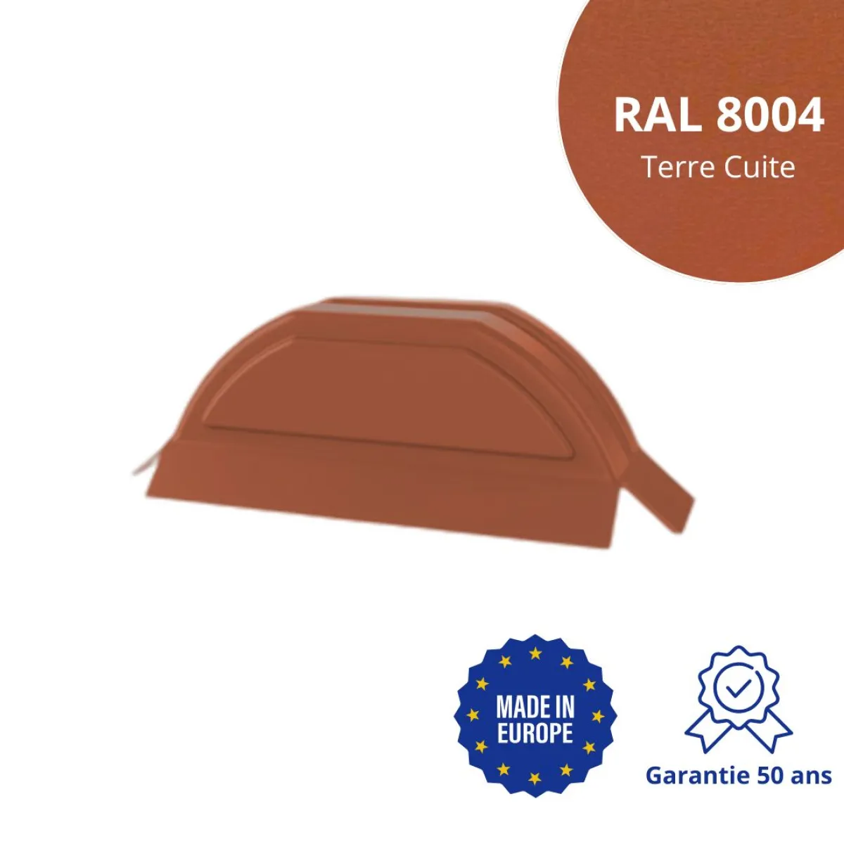 Embout de faitière arrondie
