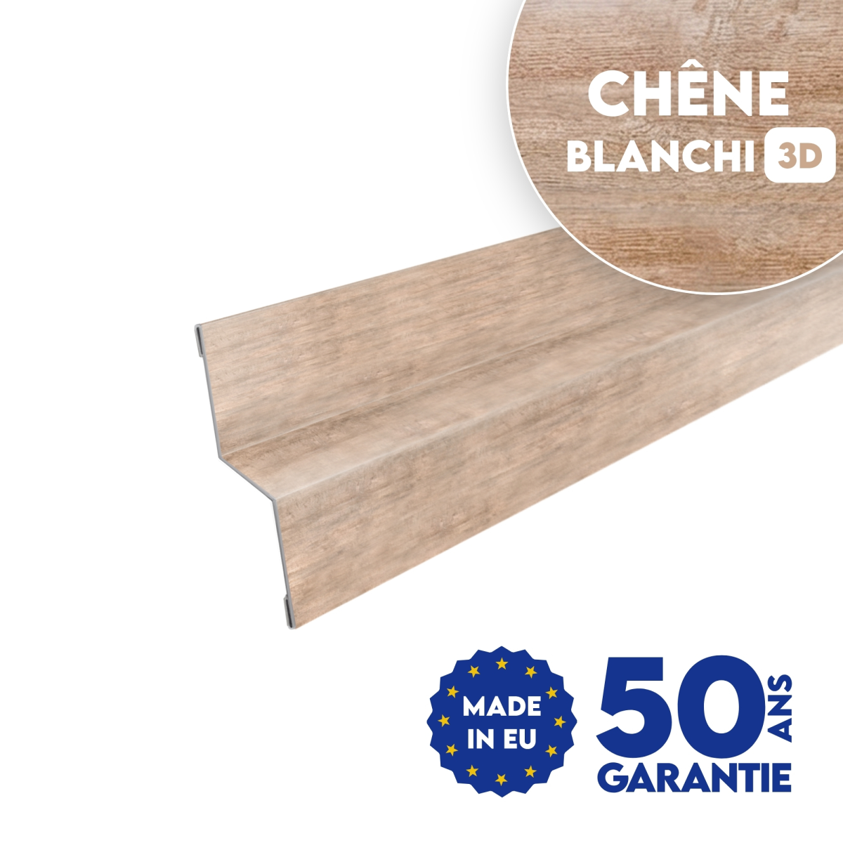 Bavette de rejet d'eau finition Chêne Blanchi 3D