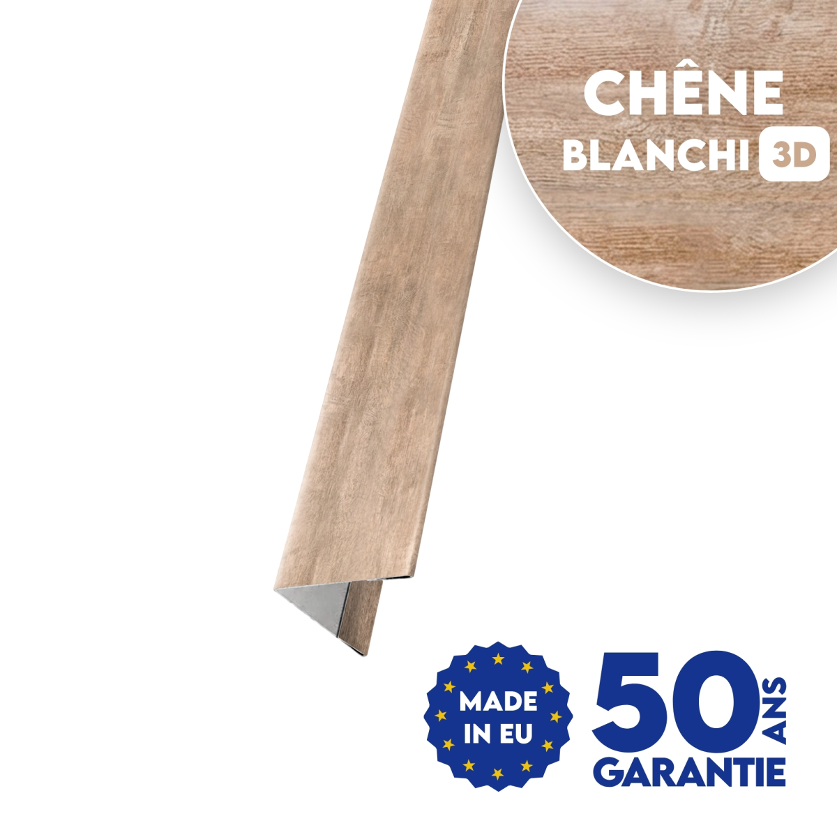 Cornière d'angle finition Chêne Blanchi 3D