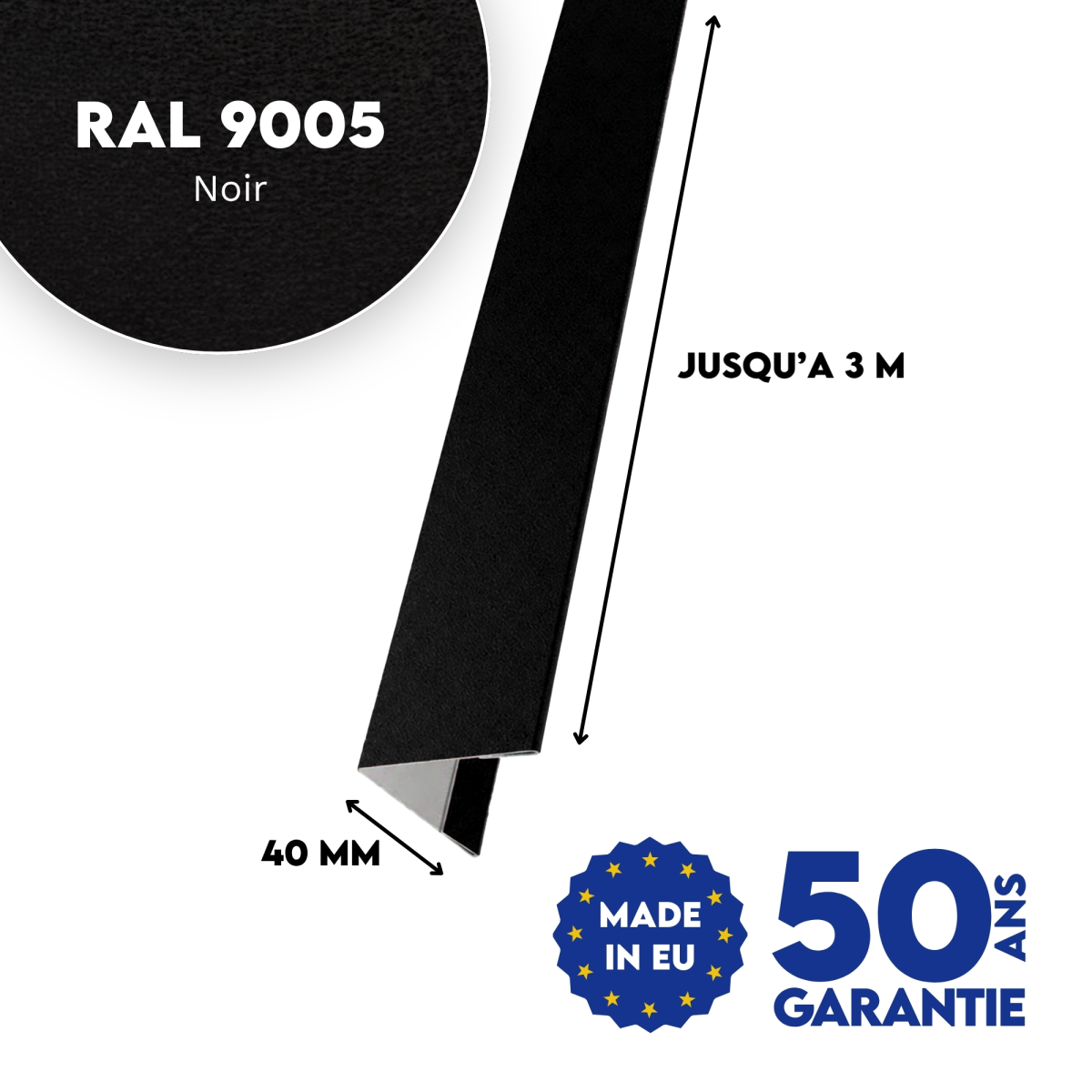 Cornière d'angle Noir mat