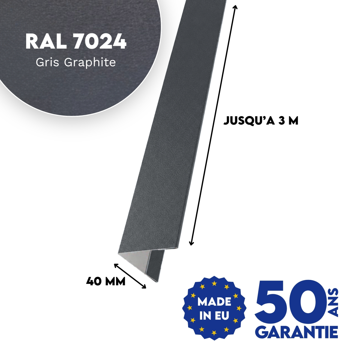 Cornière d'angle Gris Graphite mat