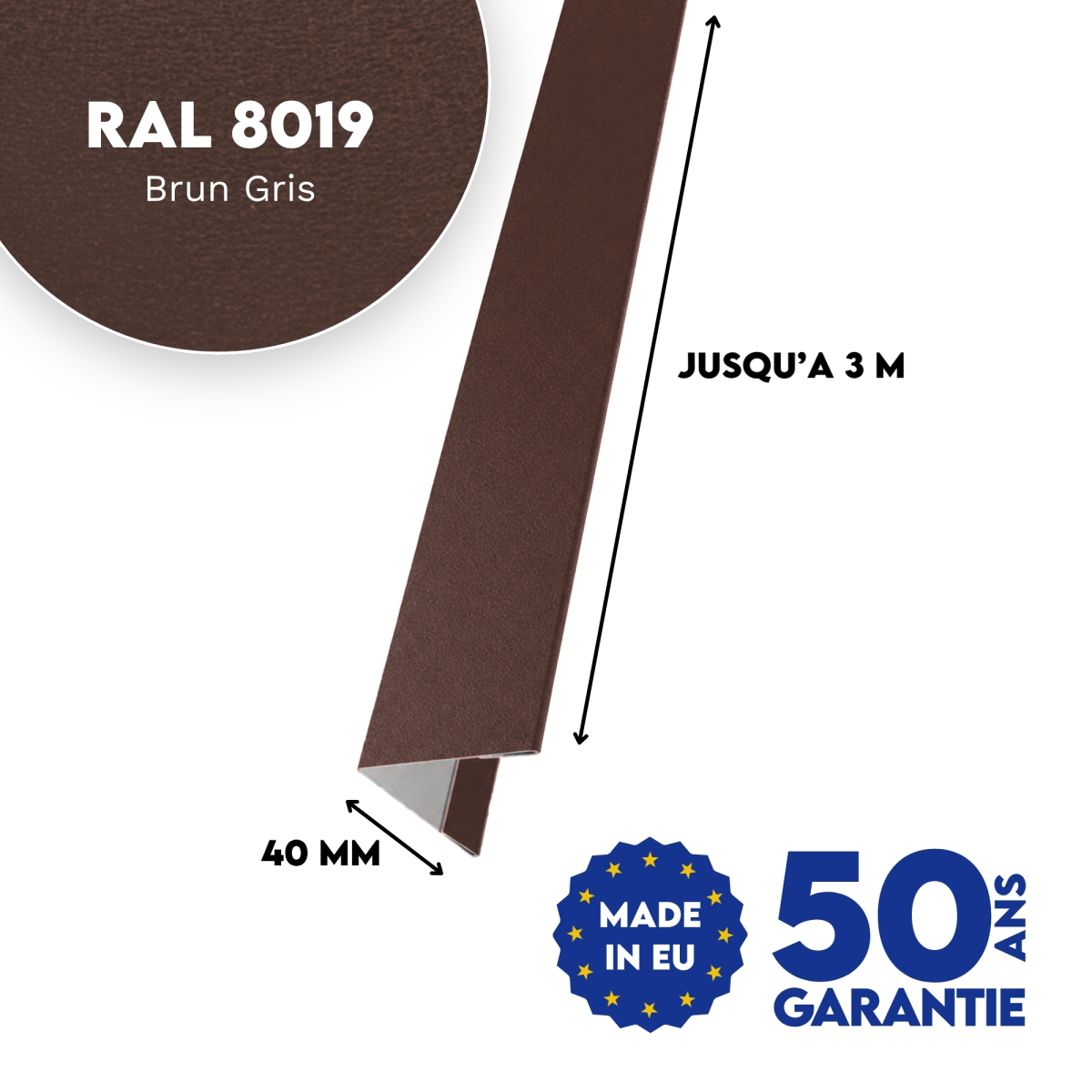Cornière d'angle Brun Gris mat