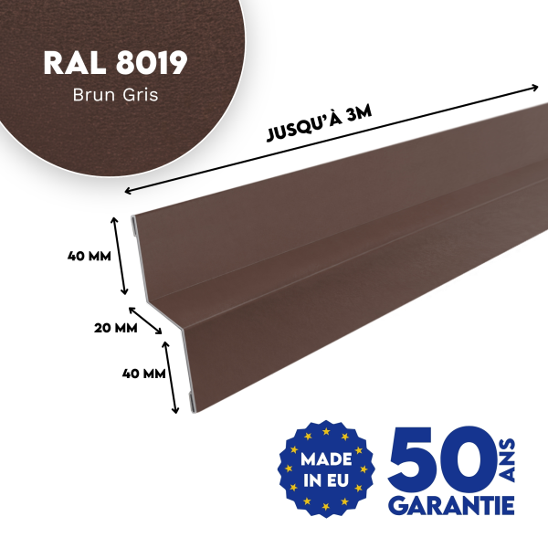 Bavette de rejet d'eau Brun Gris mat - 2