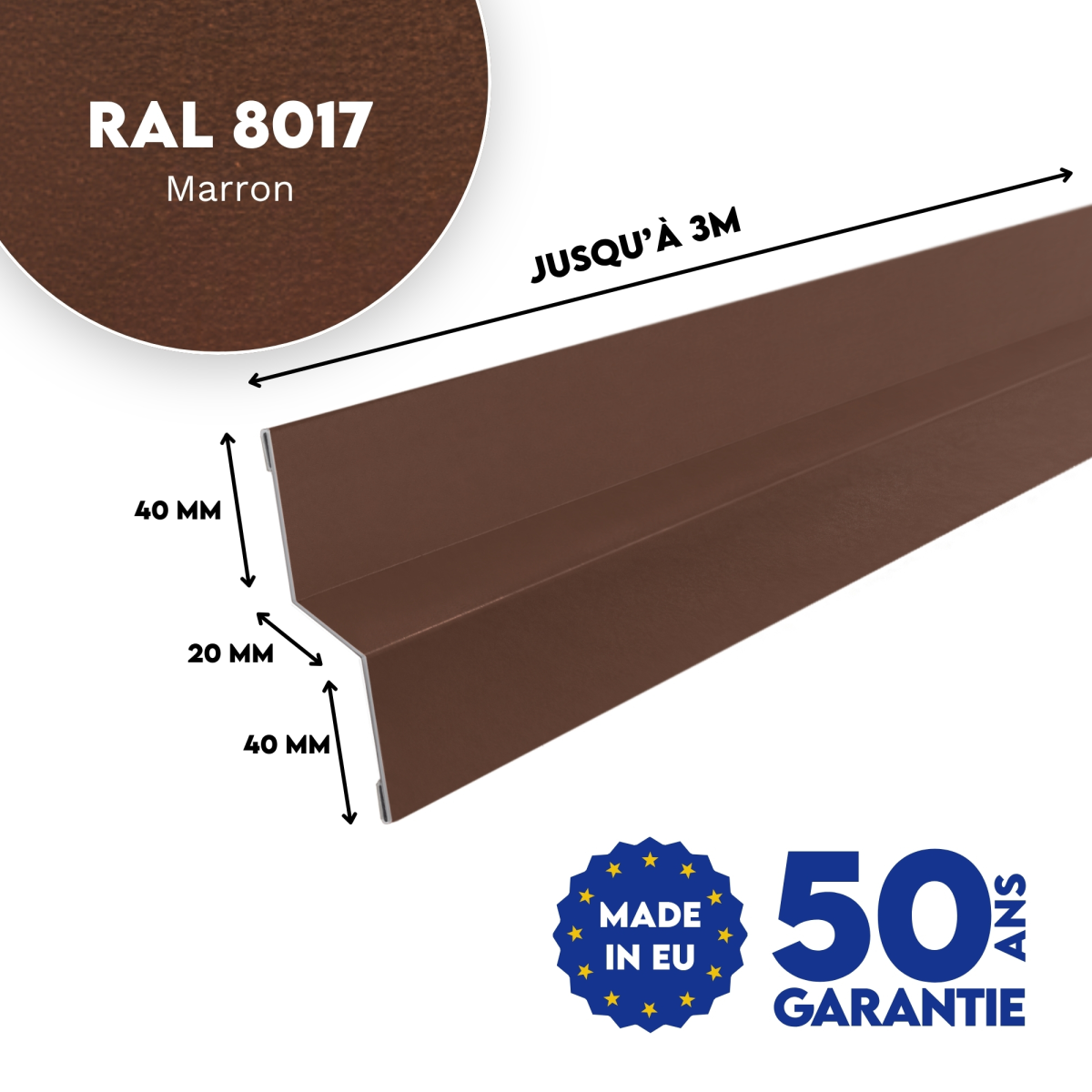Bavette de rejet d'eau Marron mat