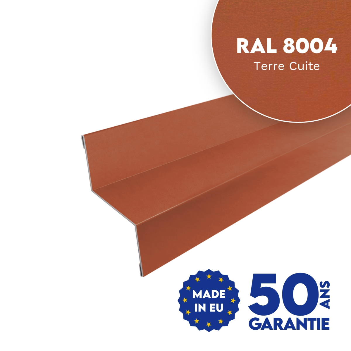 Bavette de rejet d'eau Terre Cuite mat - modèle large