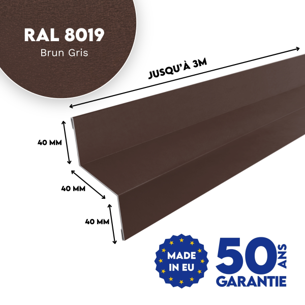 Bavette de rejet d'eau Brun Gris mat - modèle large - 2