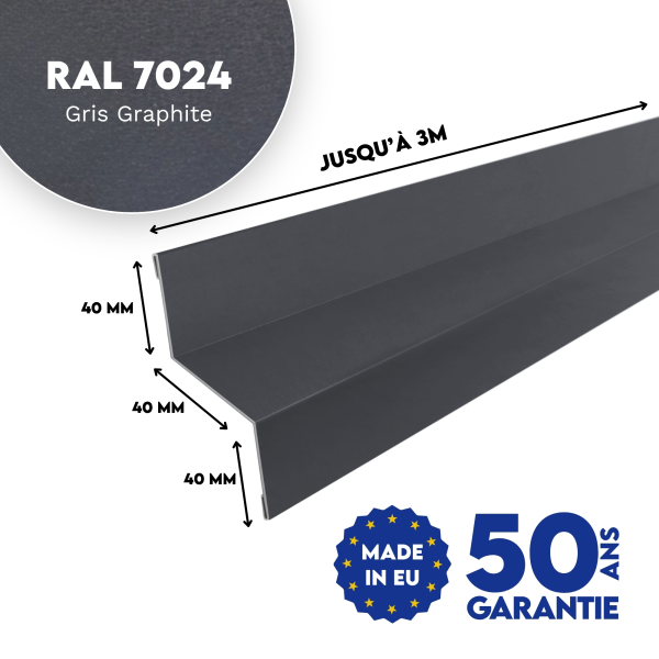 Bavette de rejet d'eau Gris Graphite mat - modèle large - 2