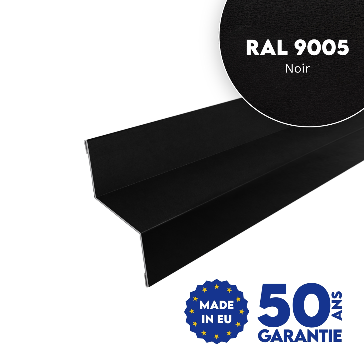 Bavette de rejet d'eau Noir mat - modèle large