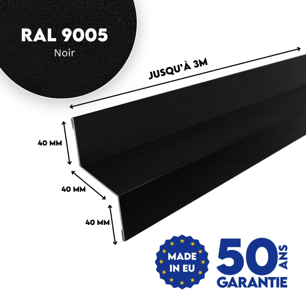 Bavette de rejet d'eau Noir mat - modèle large - 2
