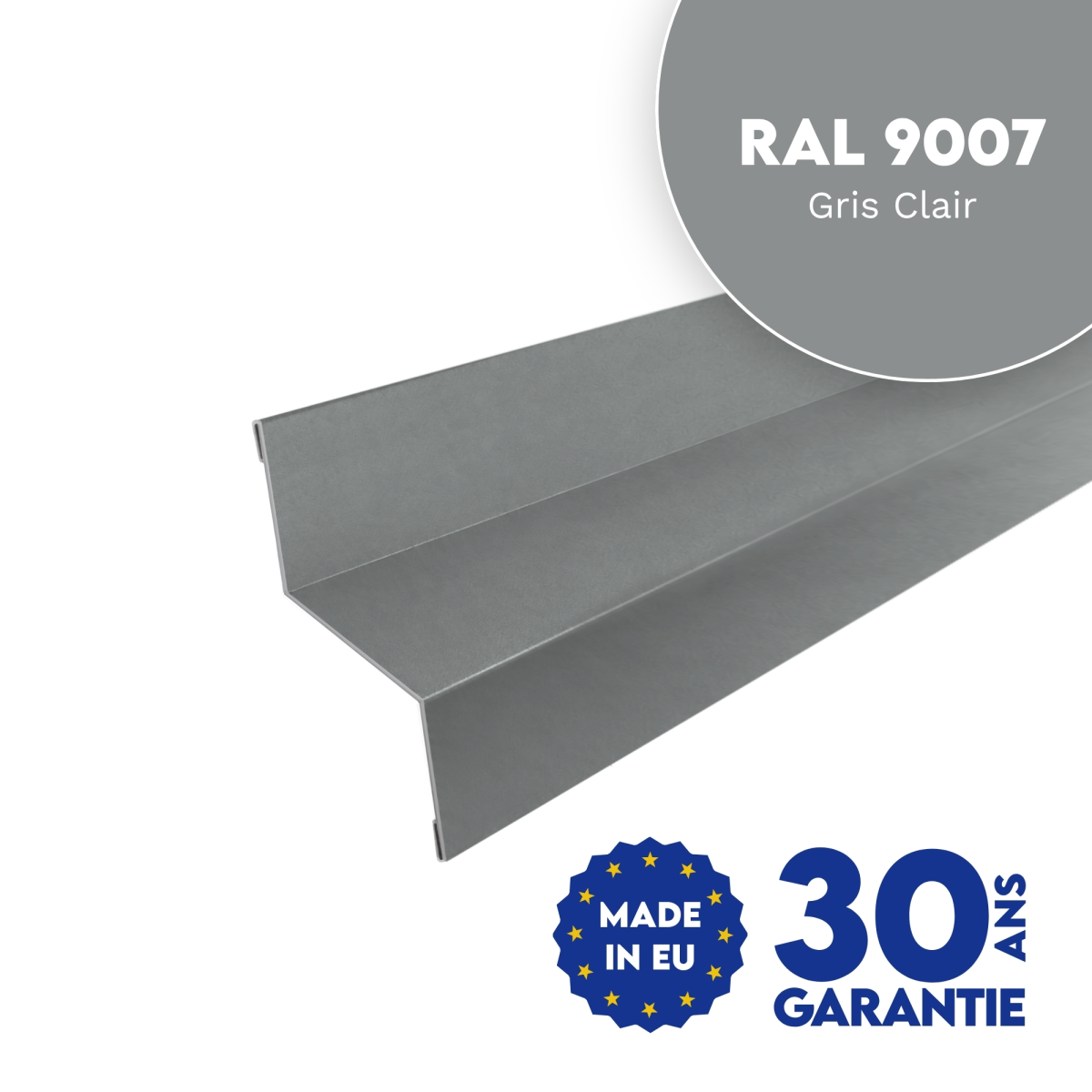Bavette de rejet d'eau Gris Clair brillant - modèle large
