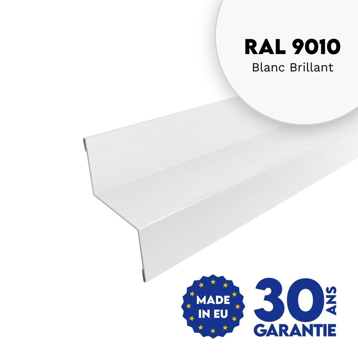 Bavette de rejet d'eau Blanc brillant - modèle large