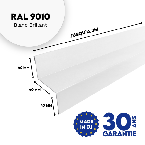 Bavette de rejet d'eau Blanc brillant - modèle large - 2