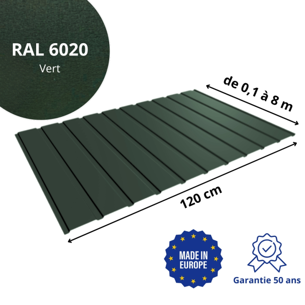 Panneau de Bardage bac acier Plano Vert mat - 2