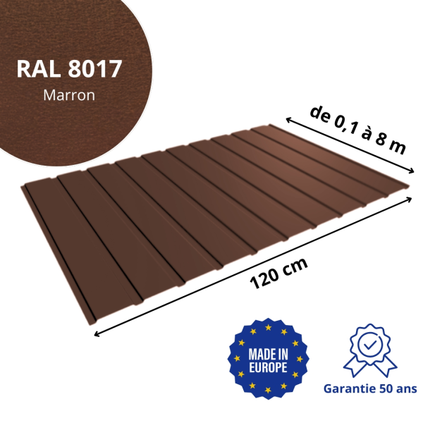 Panneau de Bardage bac acier Plano Marron mat - 2