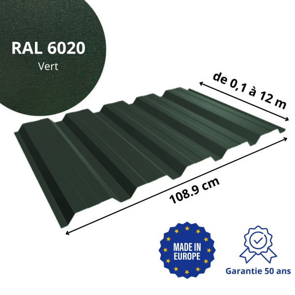 Tôle de bardage bac acier Alto Vert mat - 2