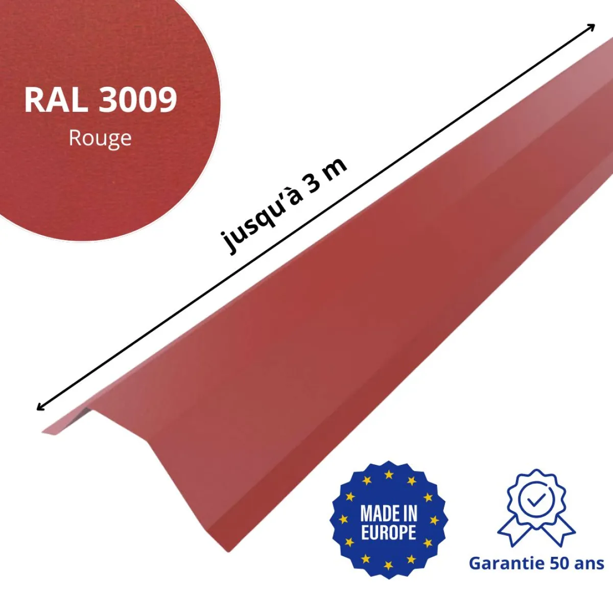 Faitière pour toiture Savanna Rouge mat