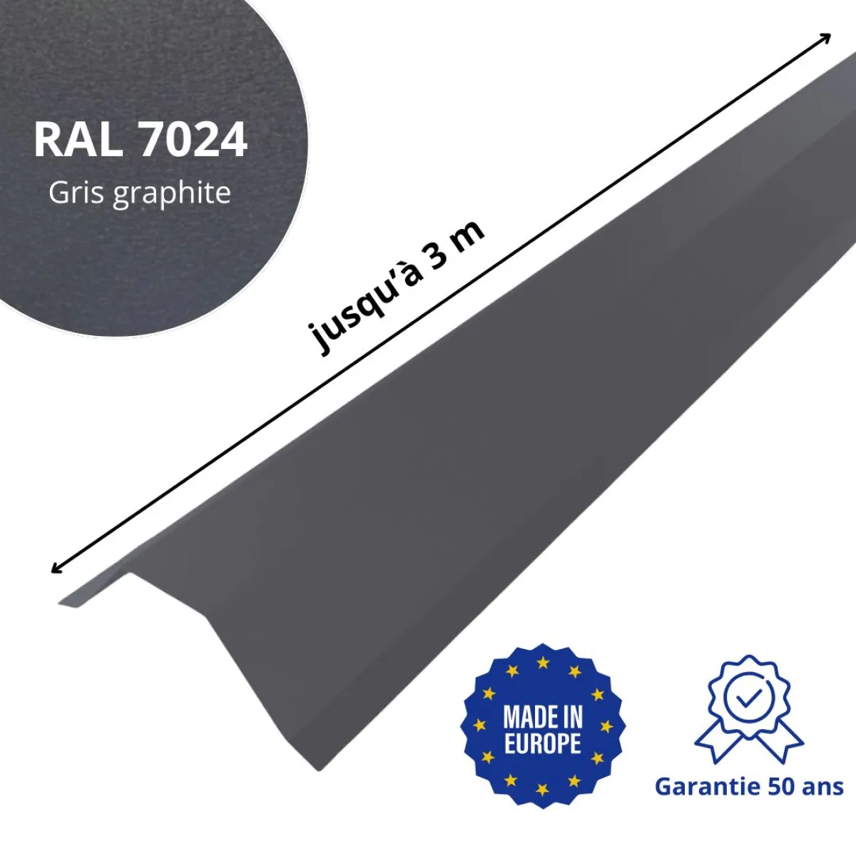 Faitière pour toiture Savanna Gris Graphite mat