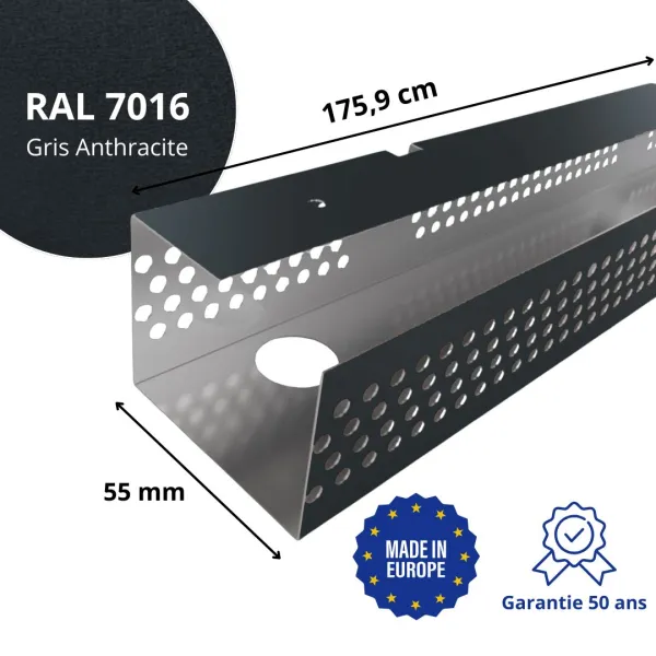 Profil de ventilation pour faîtage de toiture Savanna Gris Antracite mat - 2