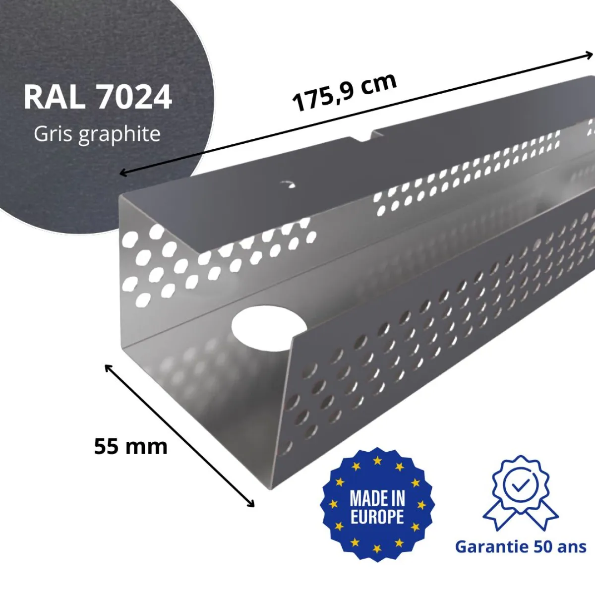 Profil de ventilation pour faîtage de toiture Savanna Gris Graphite mat