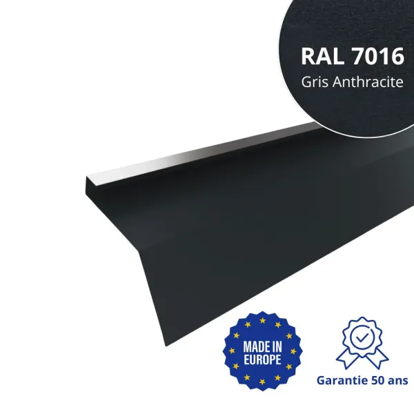 Tôle de gouttière avec surplomb pour toiture Savanna Gris Anthracite mat - 1