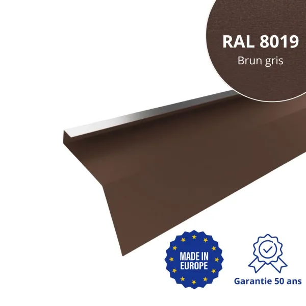 Tôle de gouttière avec surplomb pour toiture Savanna Brun Gris mat - 1
