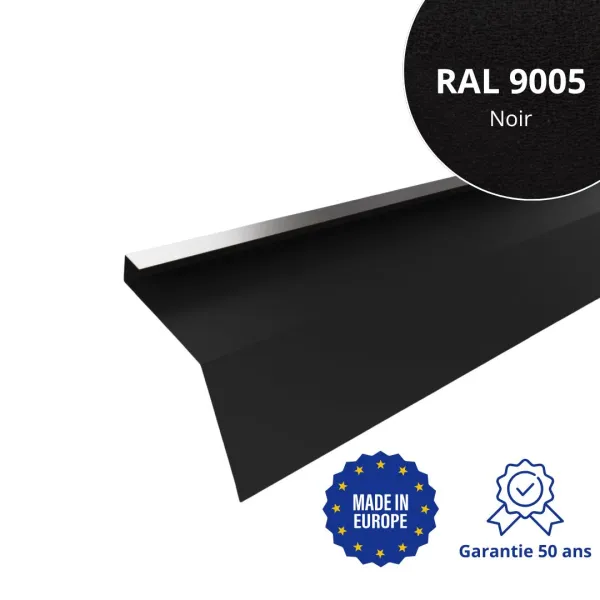 Tôle de gouttière avec surplomb pour toiture Savanna Noir mat - 1