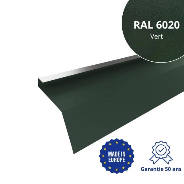 Tôle de gouttière avec surplomb pour toiture Savanna Vert mat - 1