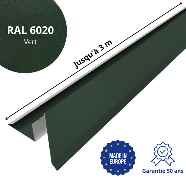 Tôle de rive avec rainure pour toiture Savanna Vert mat - 2