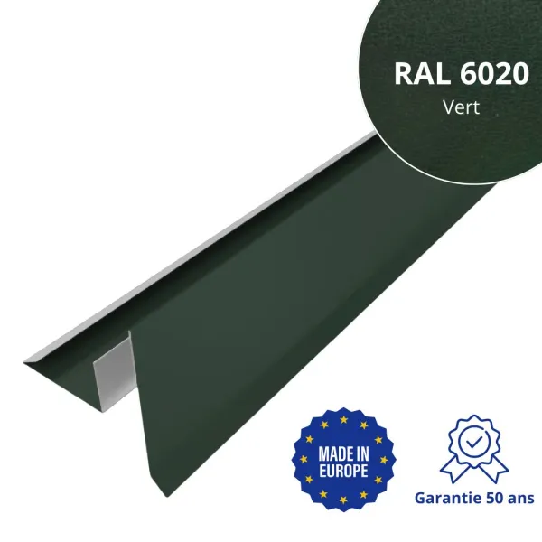 Tôle de rive avec rainure pour toiture Savanna Vert mat - 1