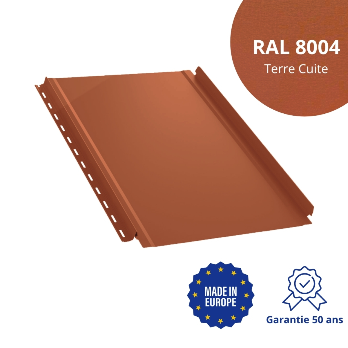 Joint debout Snap Lock Terre Cuite mat